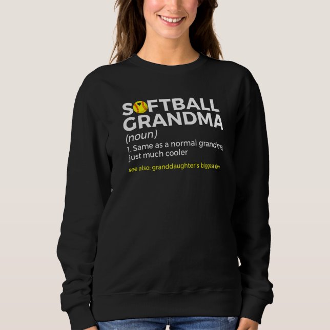 Moletom Softball Grandma Definition Granddaughter's Bigges (Frente)