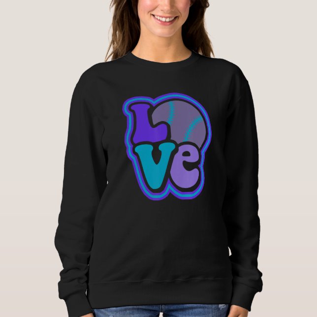 Moletom Softball Love for Teen Girls & Women Blue & Purple (Frente)