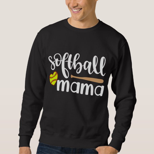 Moletom Softball Mãe Presente Esportivo Mãe Dia de as mães (Frente)