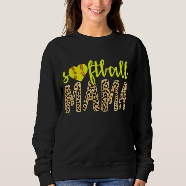 Moletom Softball Mama Cute Cheetah Dia de as mães 1 (Frente)