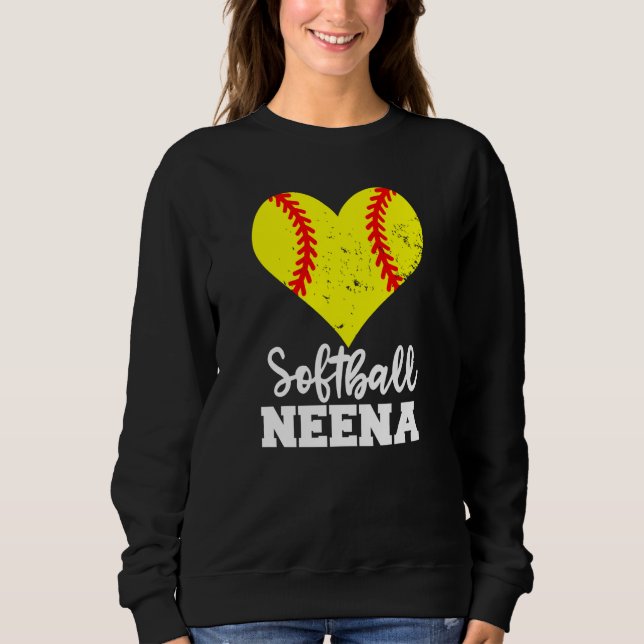 Moletom Softball Neena Softball Heart Grandma Neena (Frente)