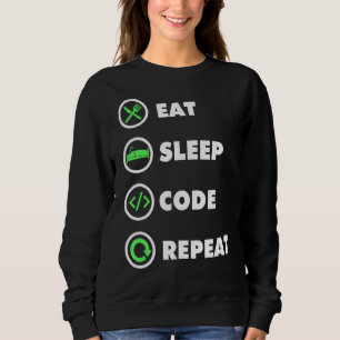 Moletom Software Developer Computer Coder Eat Sleep Code R