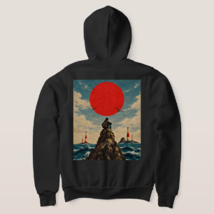 Moletom Sol Poente Vermelho Vintage e Viajante Solitário n