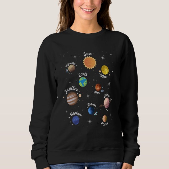 Moletom Solar System Kids Planets Outer Space Knowledge Sc (Frente)