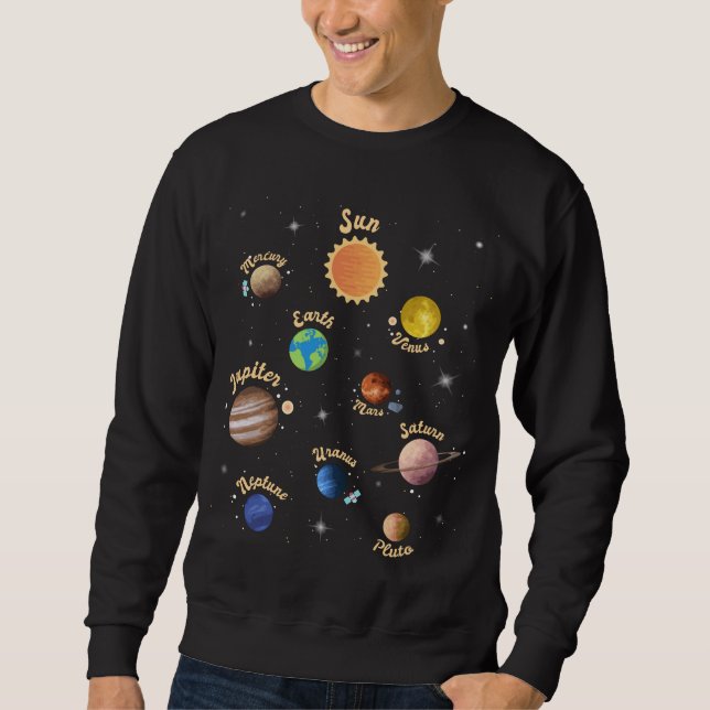 Moletom Solar System Planets Kids Knowledge Outer Space T- (Frente)