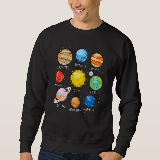 Moletom Solar System Planets Science Space Galaxy Universe (Frente)