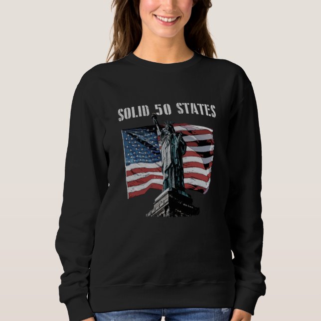 Moletom Solid 50 States American Proud USA Great Patriotic (Frente)