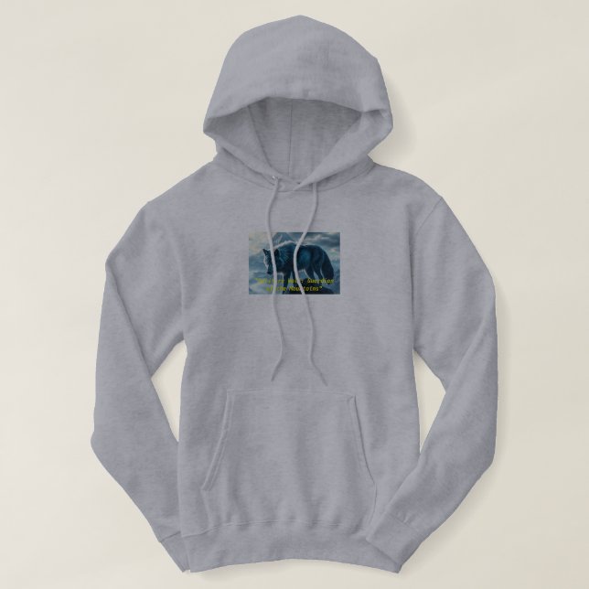 Moletom "Solitary Wolf: Guardian of the Mountains" (Frente do Design)