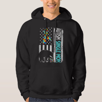Moletom Solteiro de Autismo de Bandeira Americana Mamãe Ur