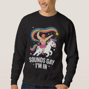 Moletom Som Gay Estou Em Homem Vestindo Saia Unicórnio LGB