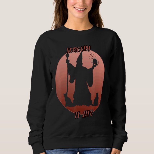 Moletom Sombra De Feitiçaria Em Um Círculo Vermelho (Frente)