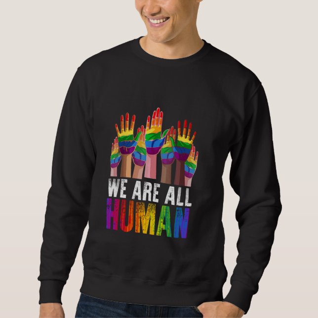 Moletom Somos todos LGBTQ Orgulho gay Mês Humano do Arco-Í (Frente)