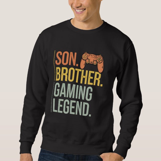 Moletom Son Brother Gaming Legend Retro Gamer Boys Kids Me (Frente)