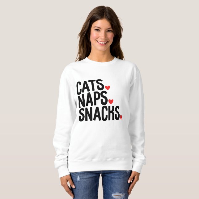 Moletom Sonecas Lanches de Gatos - Amantes de gatos (Frente Completa)