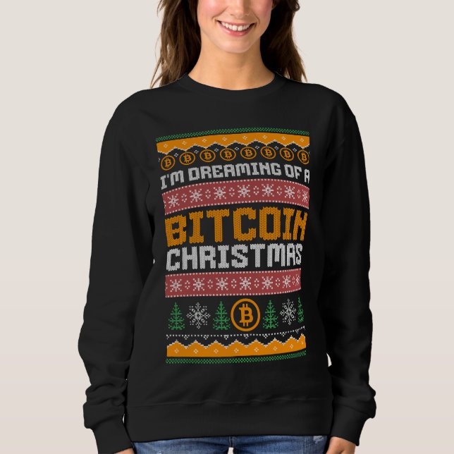 Moletom Sonho com um padrão de kit Faux CHRISTMAS BITCOIN (Frente)
