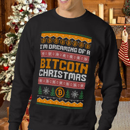 Moletom Sonho com um padrão de kit Faux CHRISTMAS BITCOIN