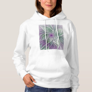 Moletom Sonho De Flor, Arte Fractal Verde Abstrato