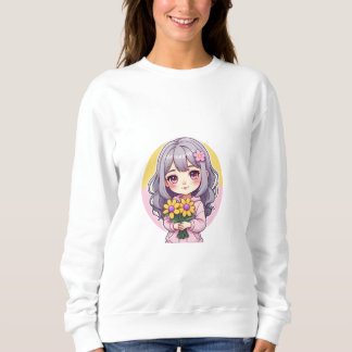 Moletom Sonhos Florais: T-Shirt e Hoodie, Garota Flor Boni