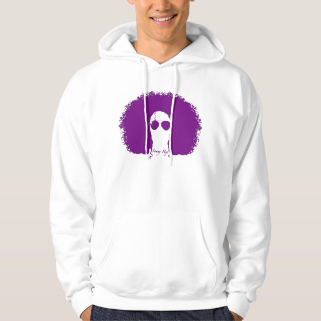 Moletom Sonny Hoodie branco/roxo de Rey (Frente)