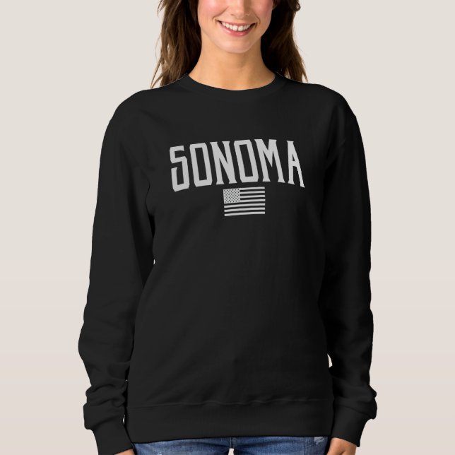 Moletom Sonoma California Flag Us Flag Texto Rosa Com W (Frente)