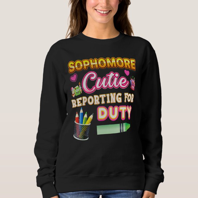 Moletom Sophomore Cutie Relatando O Dever De Professora Ba (Frente)