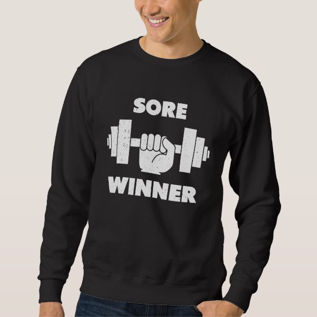 Moletom Sore Winner  Gym Quote Workout Exercise And Fitnes (Frente)