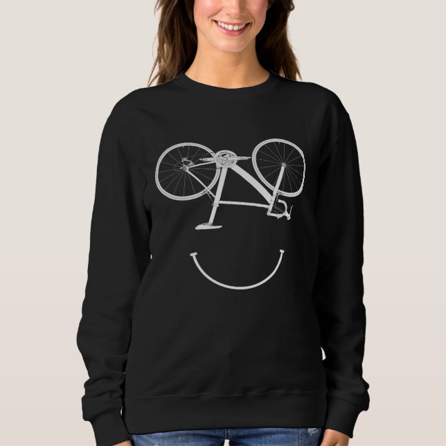 Moletom Sorriso de bicicleta Ciclista pedalando Bicicleta  (Frente)
