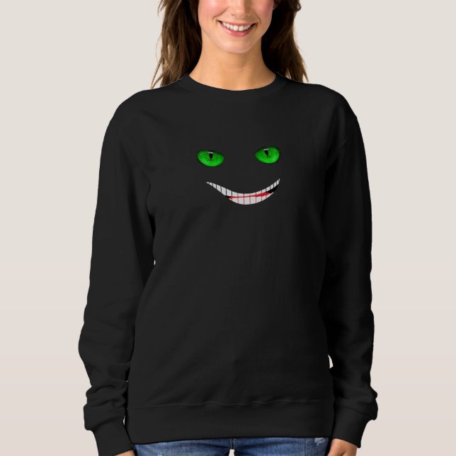 Moletom Sorriso de Cheshire Verde (Frente)