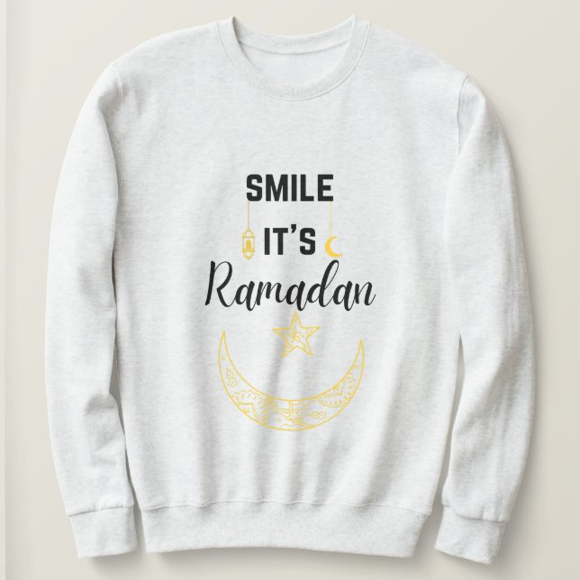 Moletom sorriso é ramadan kareem islam para muçulmano (Frente do Design)