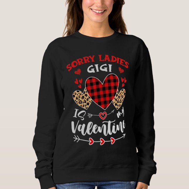 Moletom Sorry Ladies Gigi Is My Valentine Hearts Leopard B (Frente)