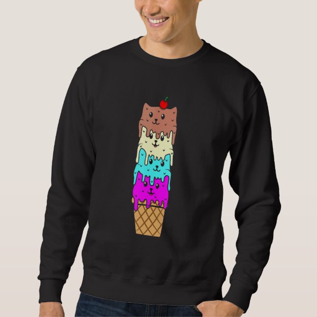 Moletom Sorvete Cat Cone Summer Boys Graphic (Frente)