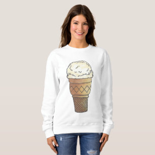 Moletom Sorvete de Vanilla Cone Scoop Sweet Dessert Foodie