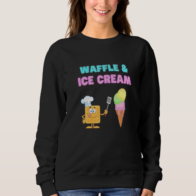 Moletom Sorvete E Design De Waffle (Frente)