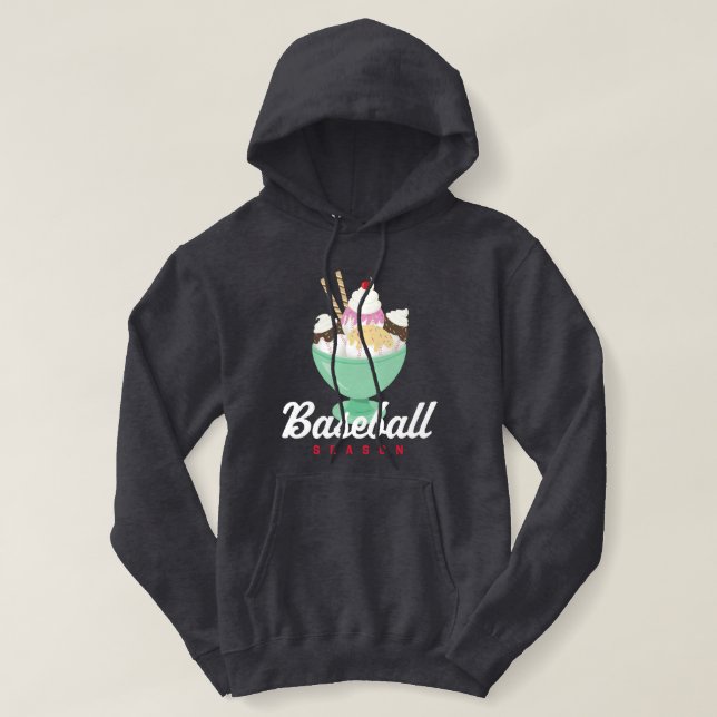 Moletom Sorvete Sundae Hoodie da temporada de beisebol (Frente do Design)