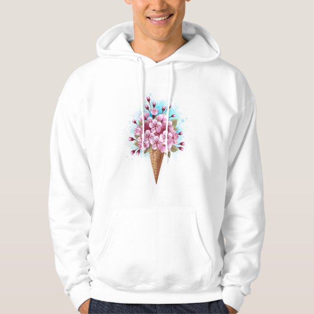 Moletom Sorvete Waffle Rosa Sakura Cone (Frente)