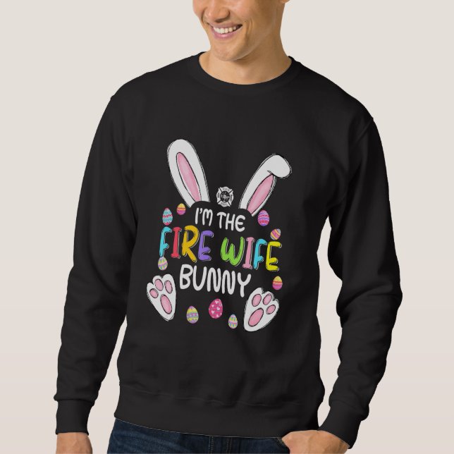 Moletom Sou a Esposa Incêndio Bunny Cute Rabbit Bombeiro E (Frente)