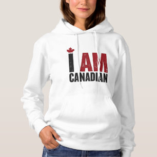 Moletom Sou canadense - Declaração Patriótica e Folha de M
