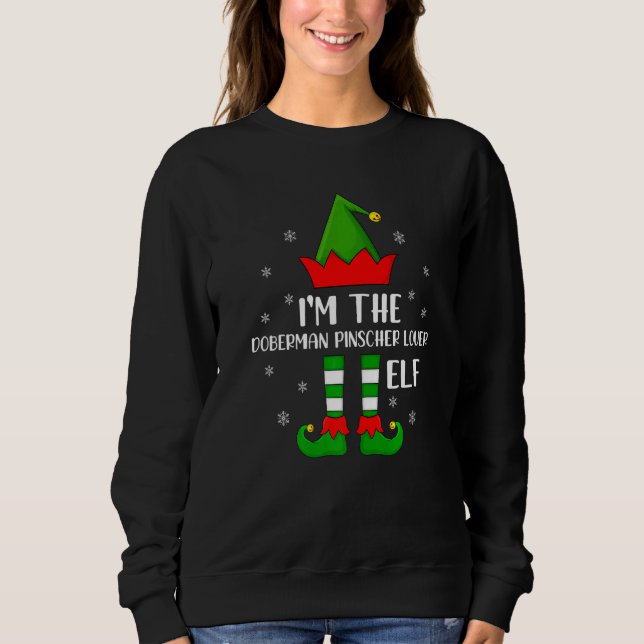 Moletom Sou o Doberman Pinscher Elf Natal (Frente)