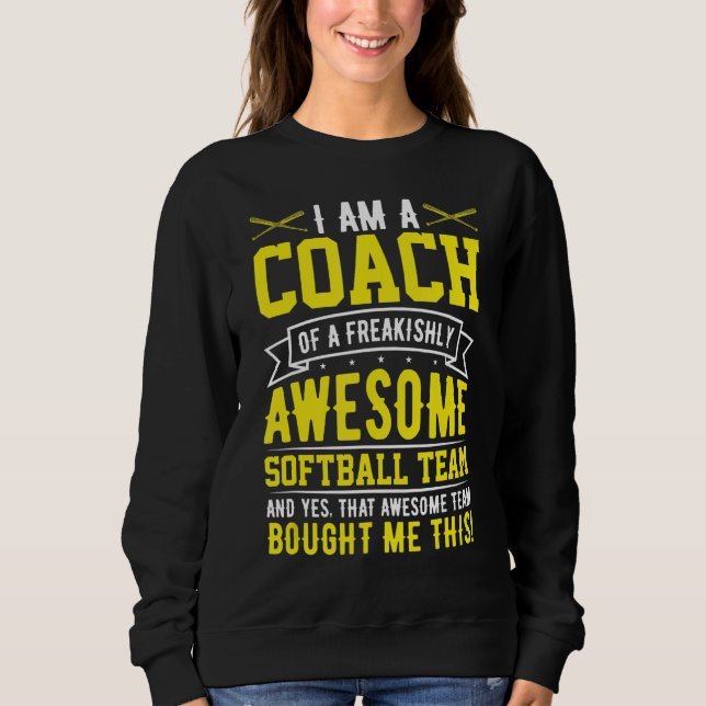 Moletom Sou treinador de um Softball Team Softball (Frente)