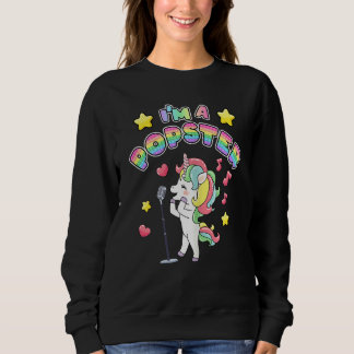 Moletom Sou um Popster Feliz Cantando Unicórnio Popster