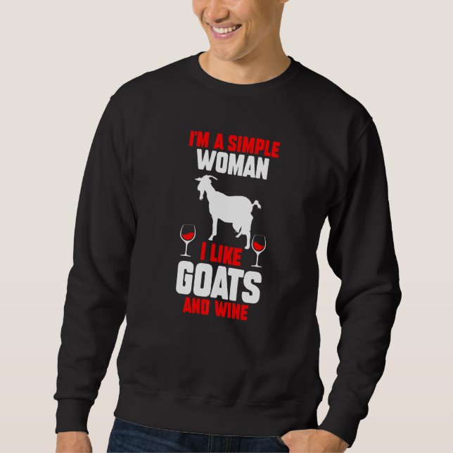Moletom Sou Uma Mulher Simples Que Gosto De Caprinos E Vin (Frente)