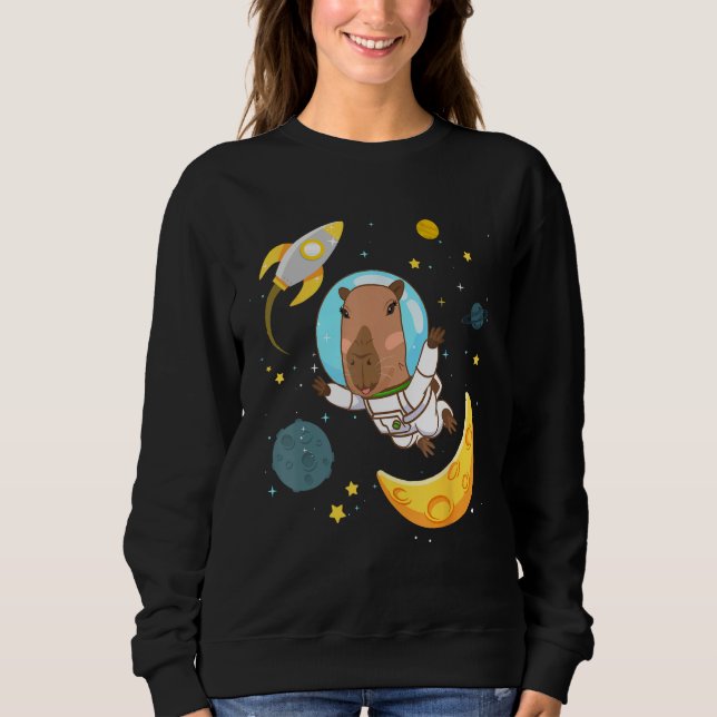 Moletom Space Capybara Cosmonaut Capy Astronaut Planets Sc (Frente)