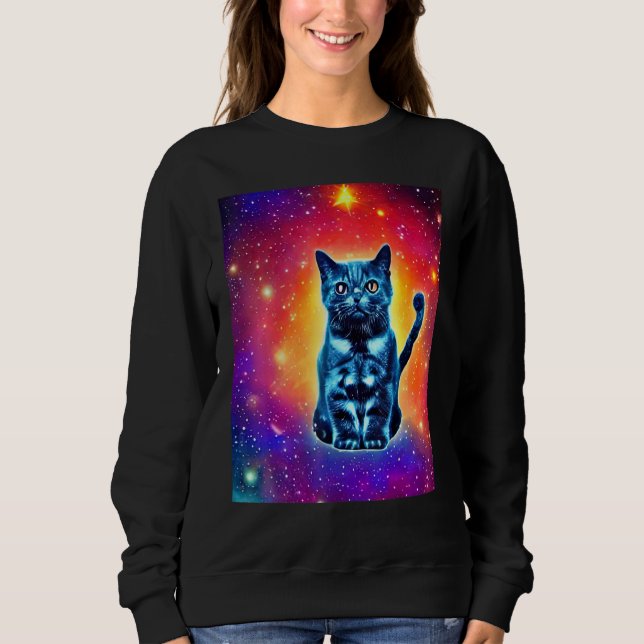 Moletom Space Cat Kitty Kitten In Cat Style 1 (Frente)