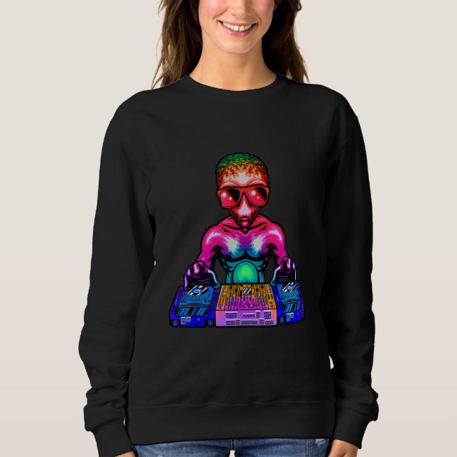 Moletom Space Psychedelic Rave Alienígena DJ Techno House  (Frente)
