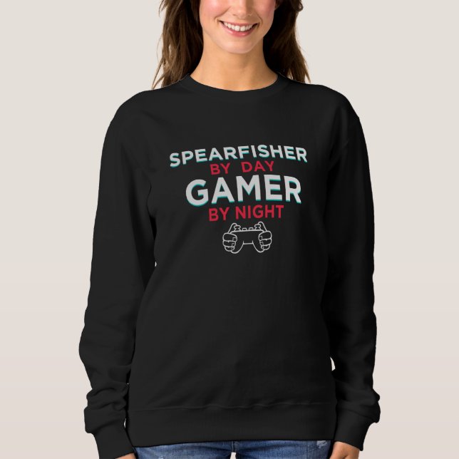 Moletom Spearfisher By Day Gamer By Night Spearfishing Hum (Frente)
