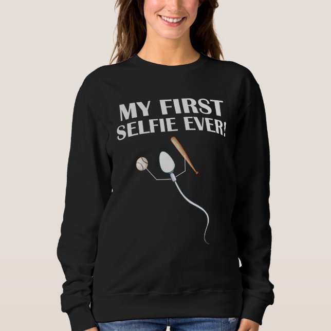Moletom Sperm My First Selfie Ever  Baseball (Frente)