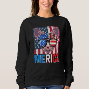 Moletom Sphynx Merica 4 De Julho Cat American Meowica Hai