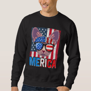 Moletom Sphynx Merica 4 De Julho Cat American Meowica Hai