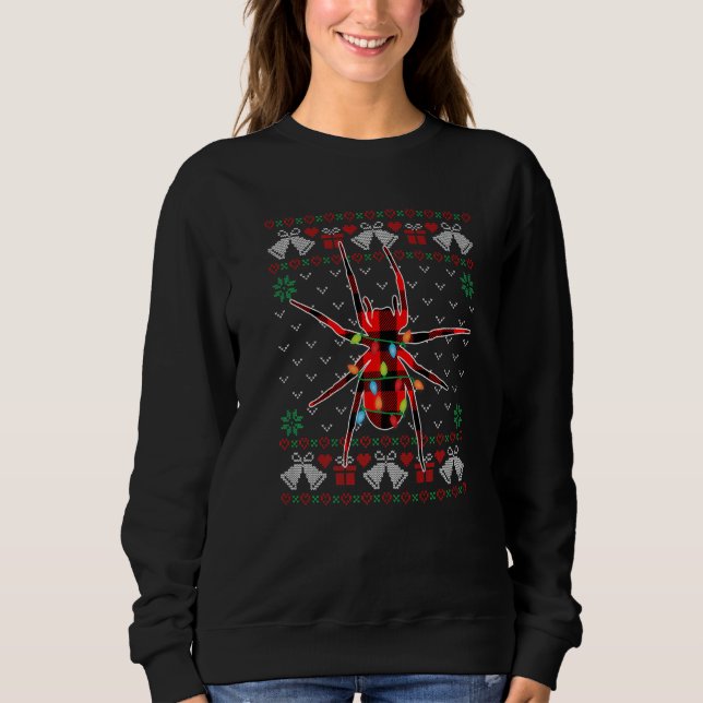 Moletom Spider   Xmas Lights Ugly Christmas Sweater (Frente)