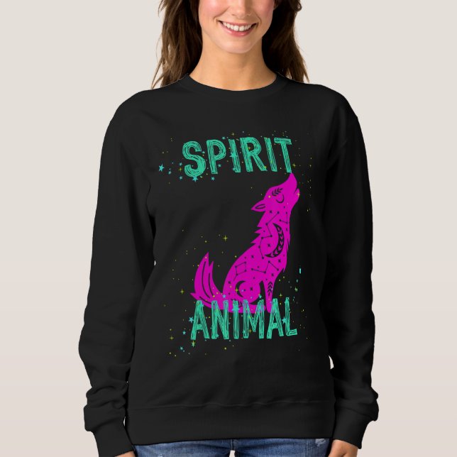 Moletom Spirit Animal Celestial Wolf Animals Comfort Cute  (Frente)